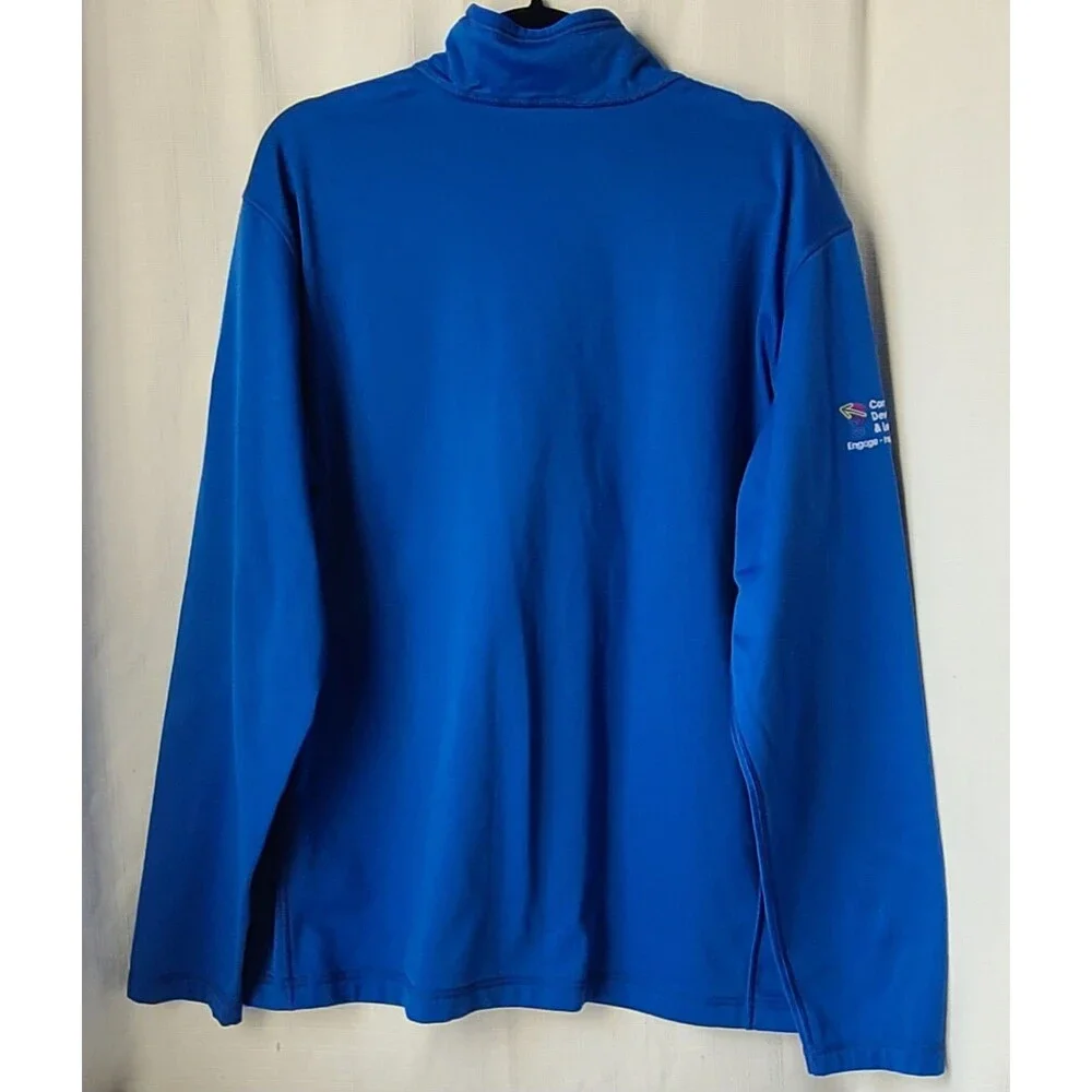 The North Face Mens XL 1/4 Zip Pullover Blue Big Leap Performance Fleece Logo